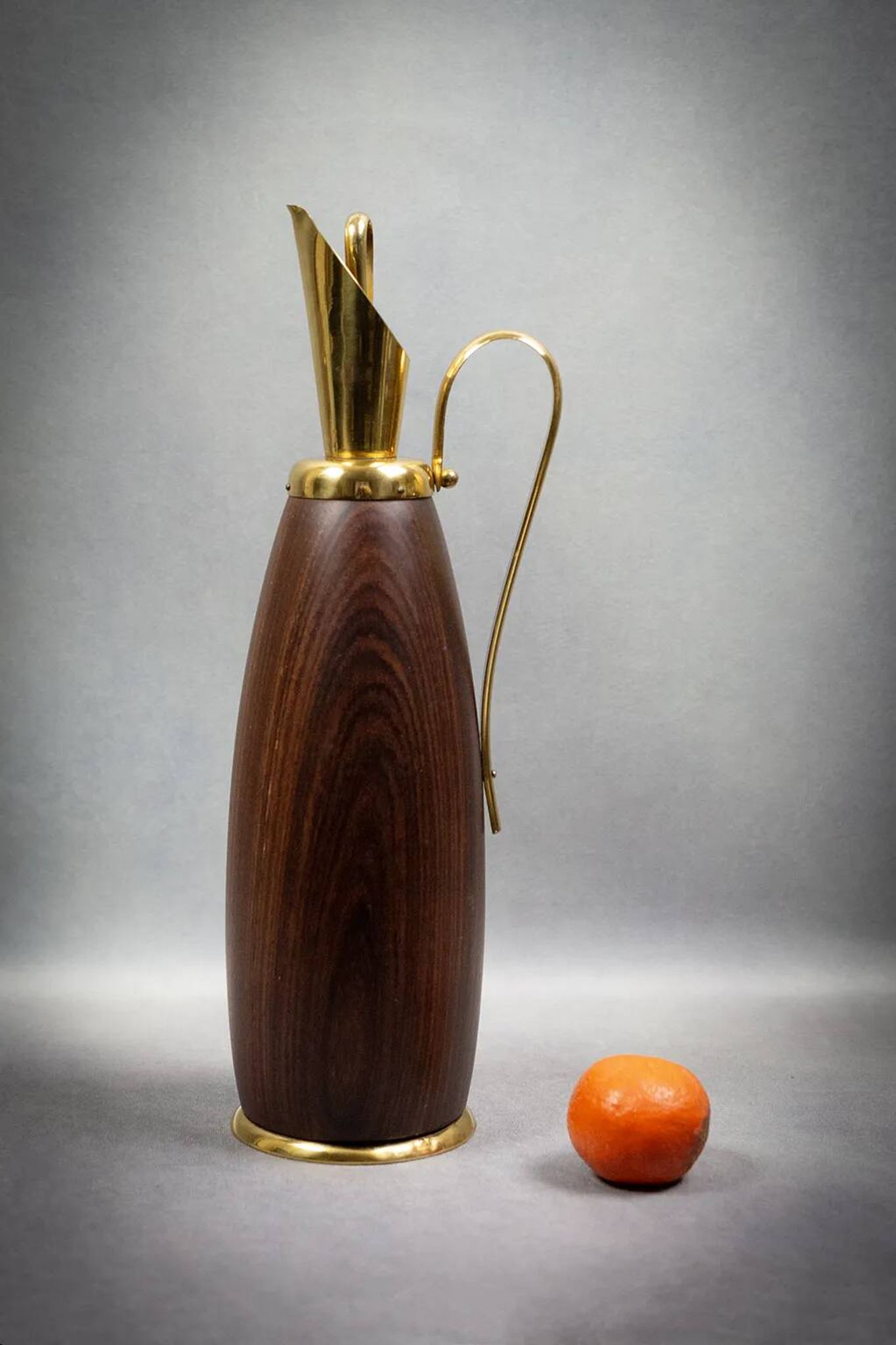 Aldo Tura - Vintage wood and brass pitcher - Italy, circa 1950