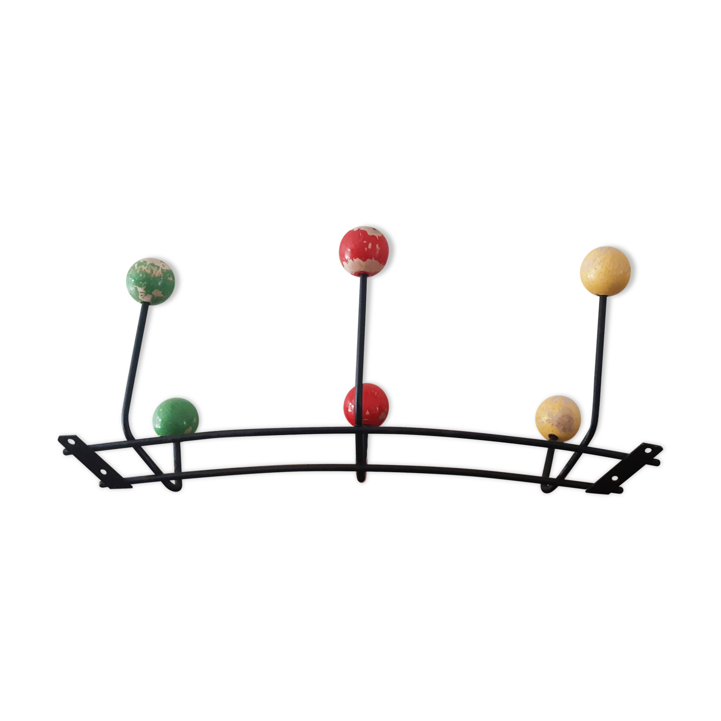 Coat rack, wooden ball hooks