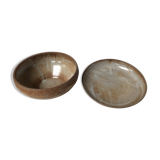 Ensemble de 2 plats en grès vintage