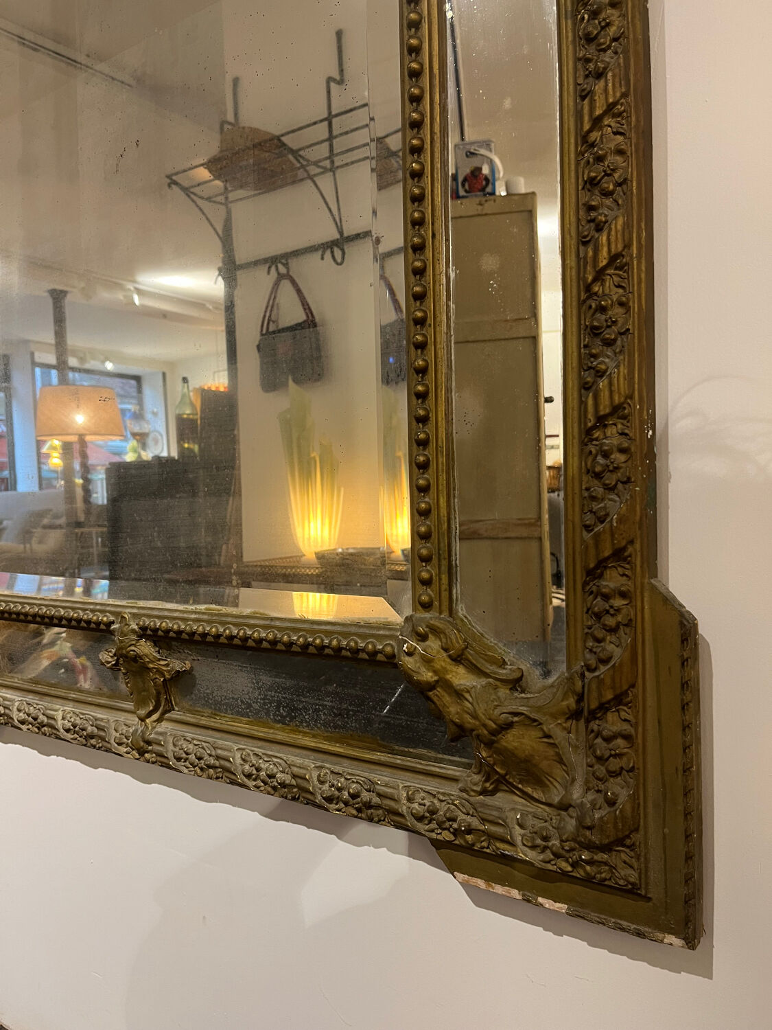 Large beaded mirror 19th