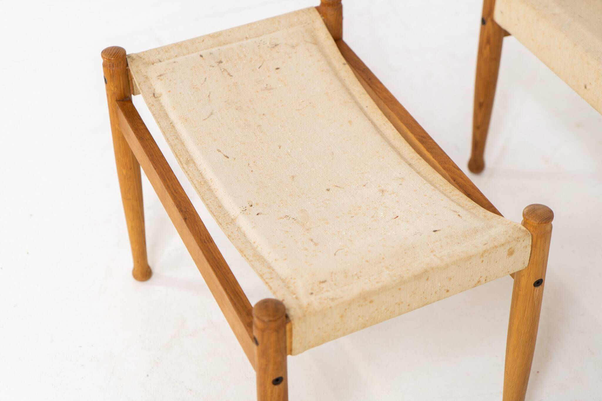 Oak safari chair & ottoman by Niels Eilersen for Erik Wørts