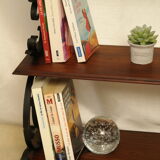 Wall shelf in wrought iron and old wood