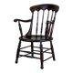 19th-Century English Beech Wood Armchair in Dark Brown, 1970s