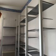 Modular library TECHNAL vintage 1975 aluminium and smoked glass