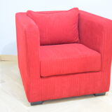 Fauteuil club forme cube vintage années 80