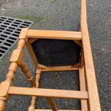 4 solid wood chairs with embroidered fabric