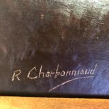 Ancienne peinture représentant un nu féminin signée "Charbonniaud"