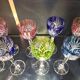 12 coloured cups / glasses Saint-Louis model Chantilly