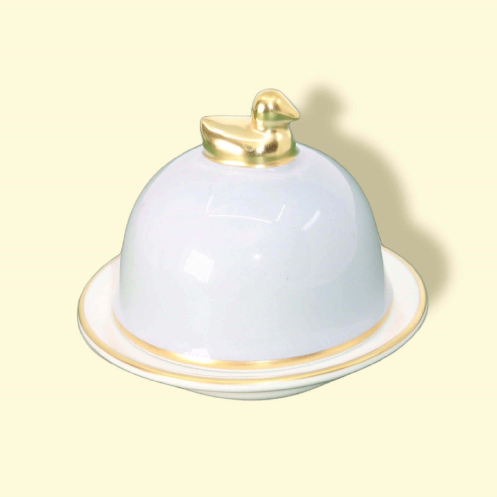 Silver-grey butter dish porcelain Limoges