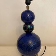 Vintage blue and gold blown glass lamp from the 80s/90s