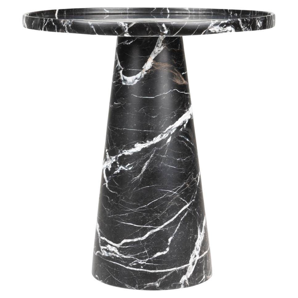 Black marble side table