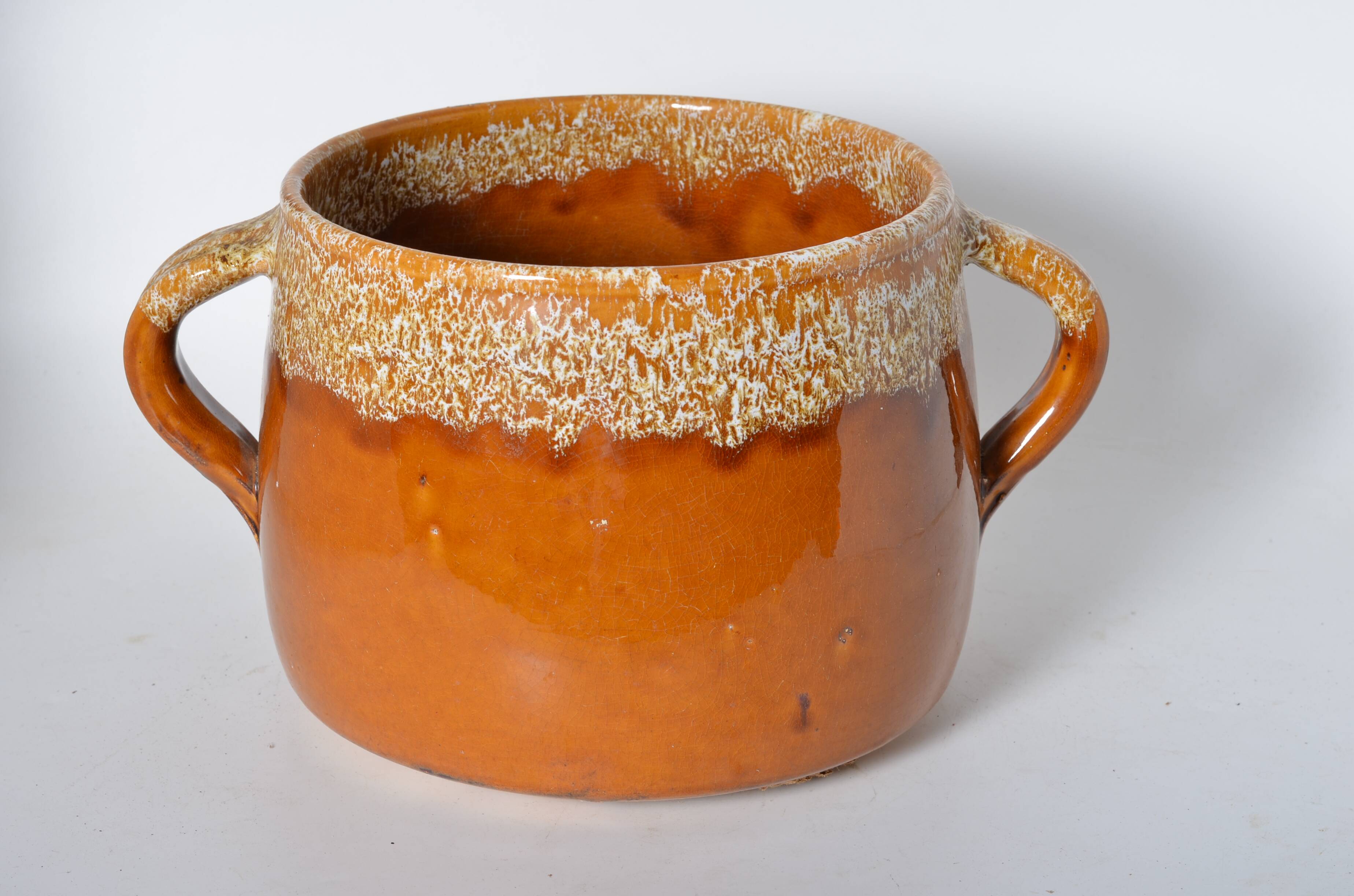 Glazed terracotta flowerpot