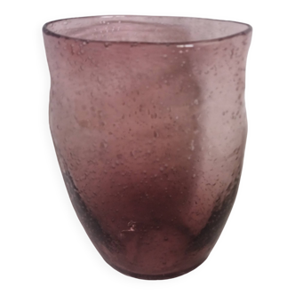 Handmade bubble glass vase