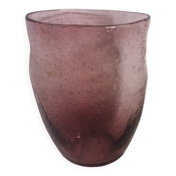 Vase verre bullé artisanal