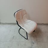 Set of 8 vintage white leather chairs model No C2 by Cidue, Italy 1970