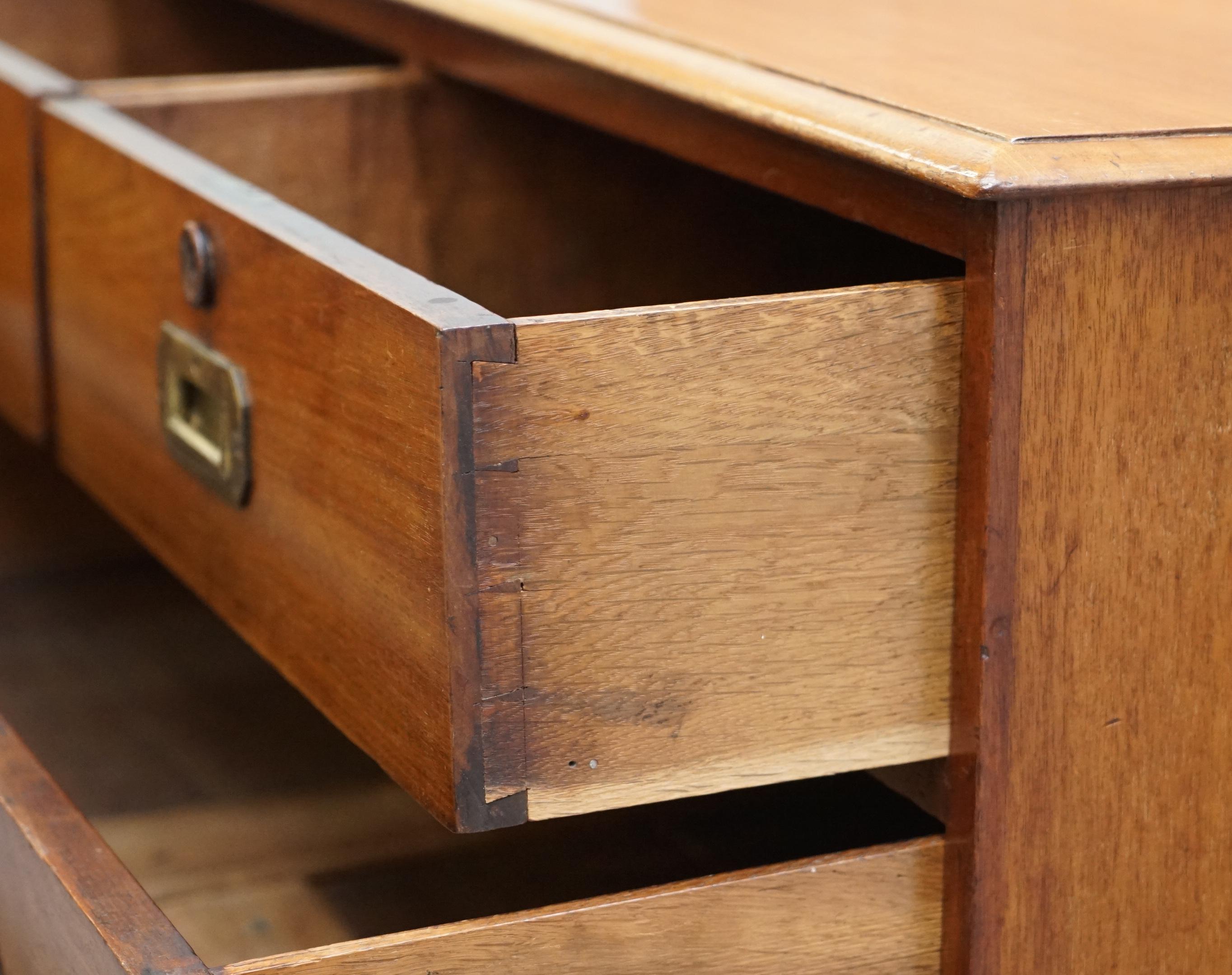 Victorian military commode in patinated walnut.
