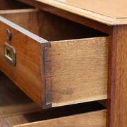 Victorian military commode in patinated walnut.