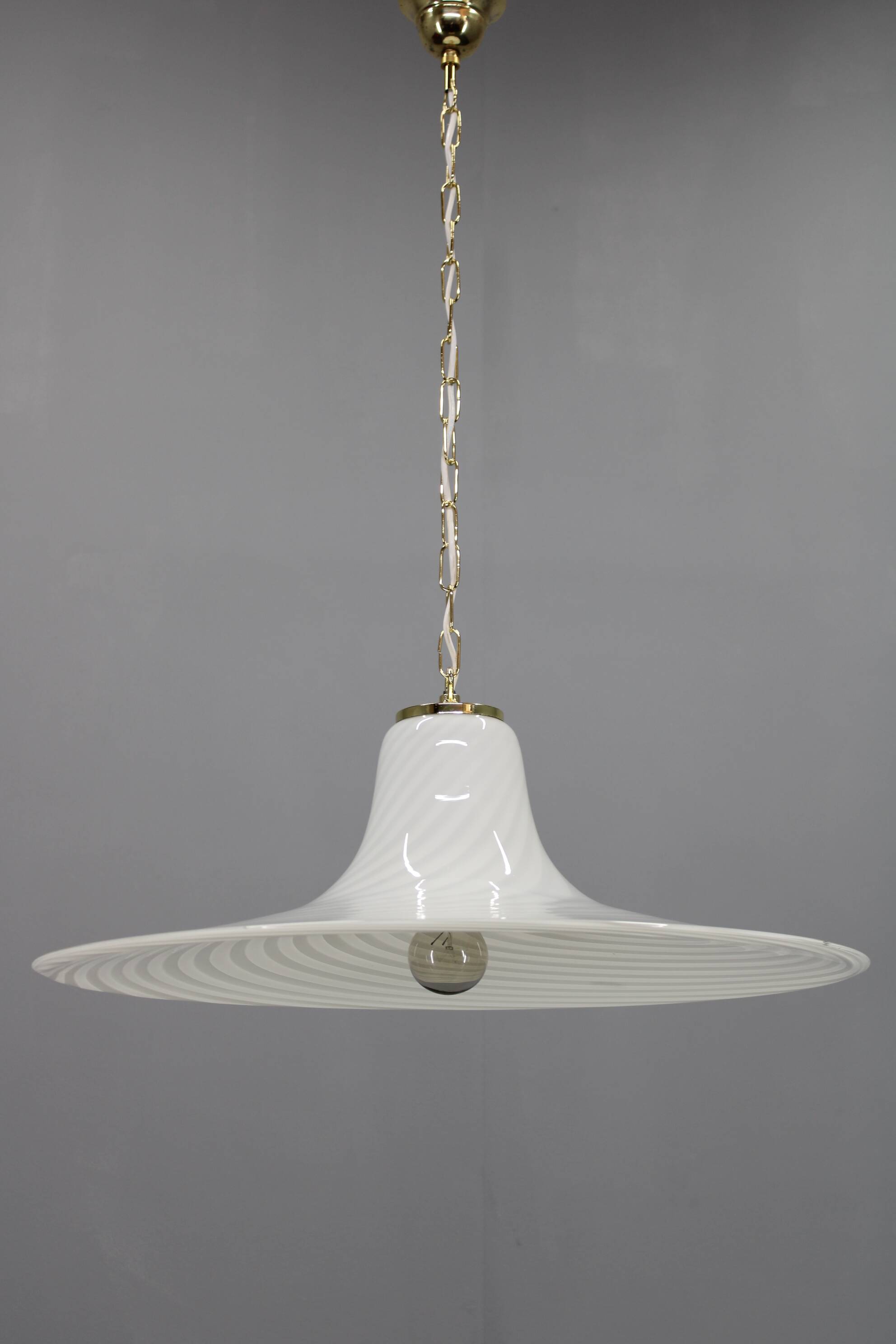 1970s Glass Pendant light By Venice Glass, Italy