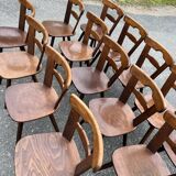 Set of 14 brutalist Scandinavian chairs