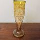 Antique legras vase in yellow glass with golden floral decoration – art nouveau