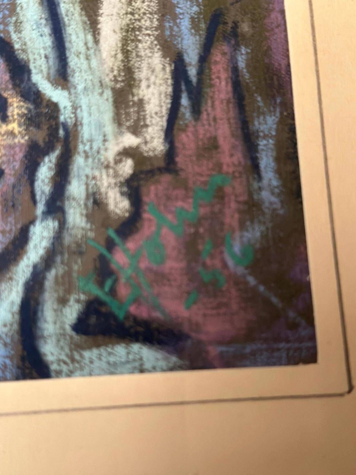 Nature morte originale suédoise sur papier — Arrangement doux par E. Holm — Milieu du siècle — Verni — 37 × 27 cm (14,6" × 10,6")