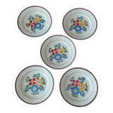 Flat plates set of five hbcm creil montereau decor cote d'argent