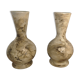 Pair of hand-painted terracotta vases