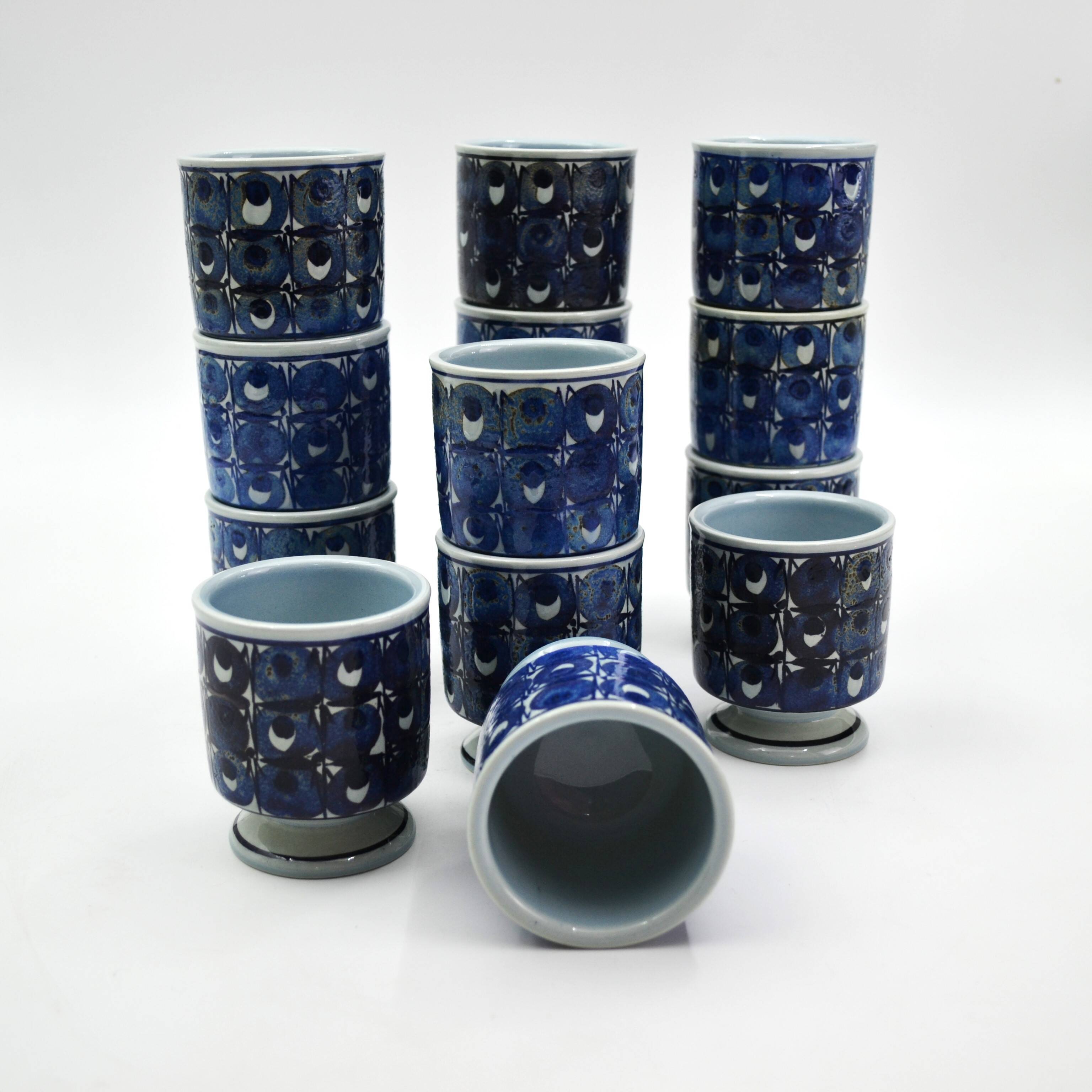 16-piece earthenware punch set from the Tenera series by Grete Helland-Hansen for Royal Copenhagen