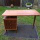 Vintage teak desk with 5 feet compass and 3 drawers