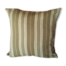 Old mattress canvas cushion khaki stripes square 45 cm chic campaign