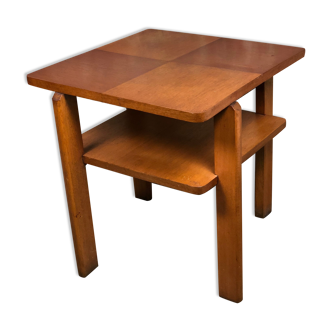 Table d'appoint en chêne et placage chêne brutaliste 1950