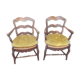 Pair of Provençal-style armchairs seaters in straw