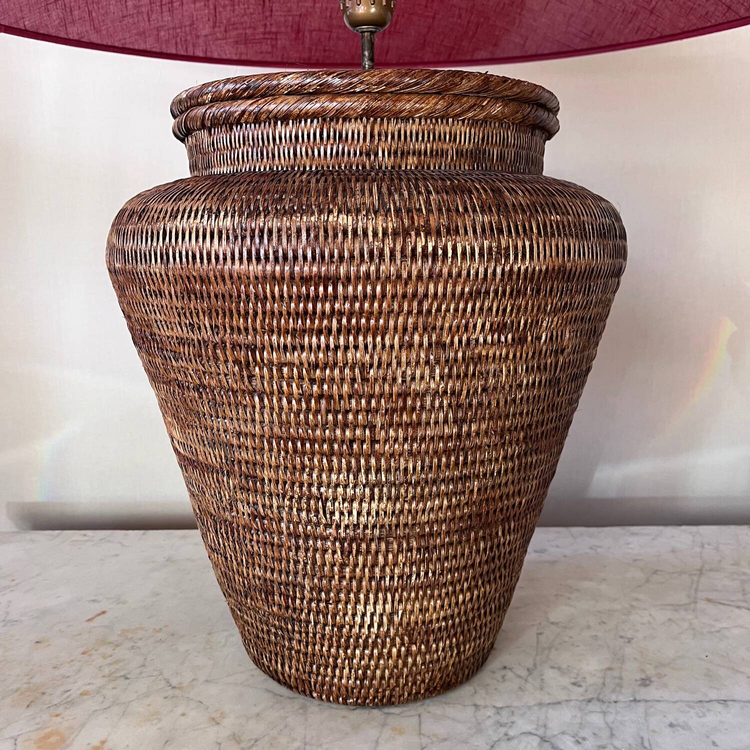 Bamboo rattan lamp from the 1980s.