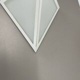 Original cubic satin white glass wall light by glashütte limburg, germany 1980s