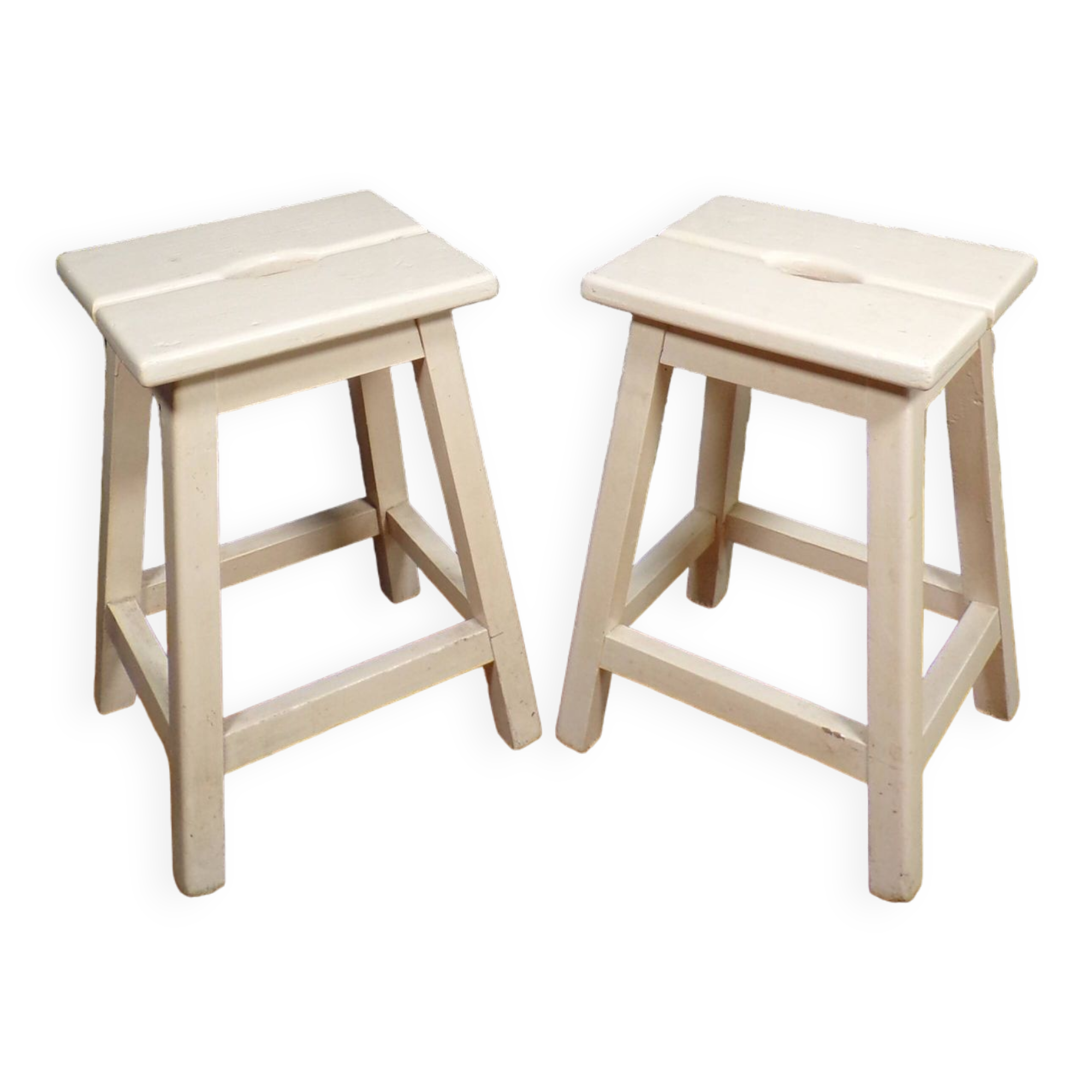 Pair of old farm stools