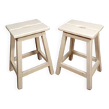 Pair of old farm stools