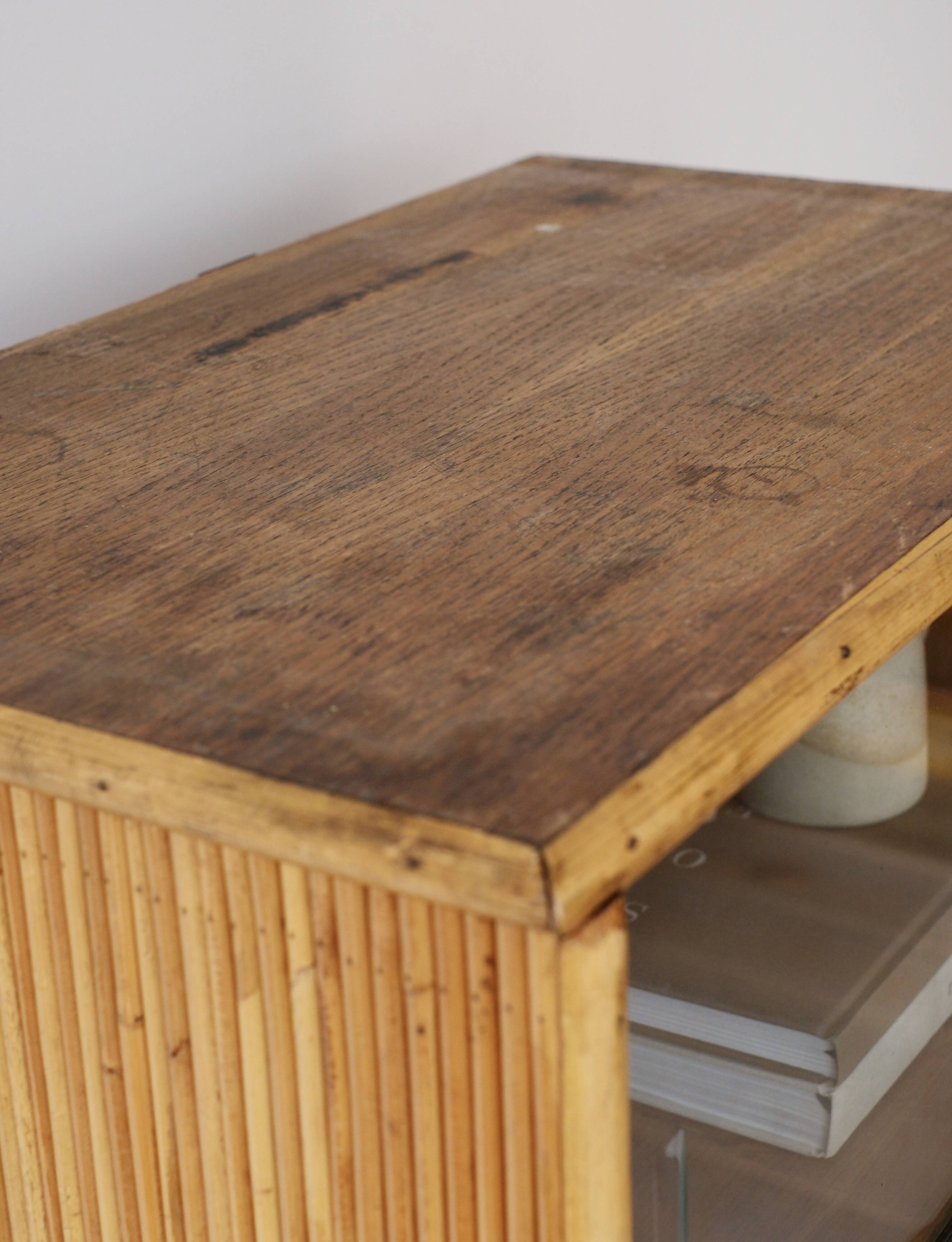 Vintage rattan secretary
