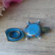 Miniature turtle box in blue cloisonné enamel, turtle jewelry box