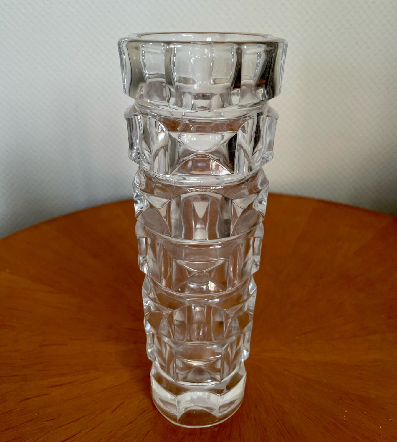 Vintage glass crystal vase 1950