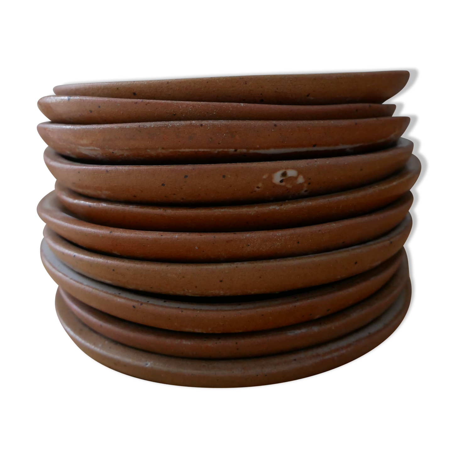 Lot 10 dessert plates in sandstone