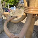 Porte manteau perroquet en rotin vintage 1970