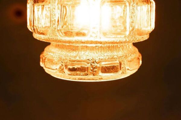 Suspension en verre vintage années 60/70, suspension en verre Suède