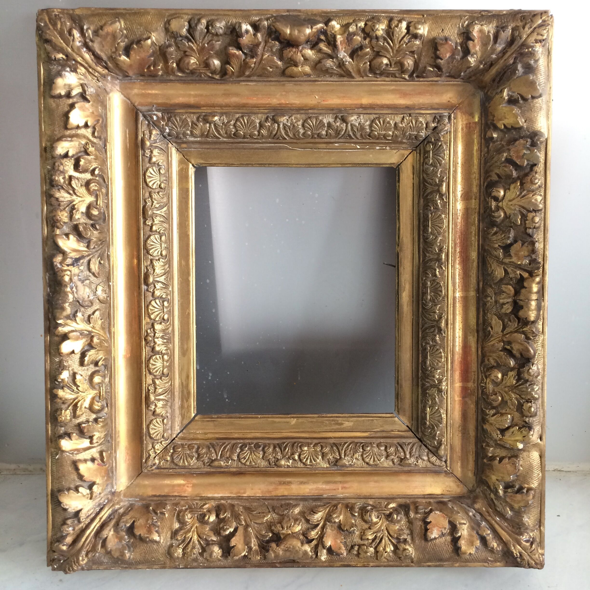 Frame Wood&Stuc/Gilding Gold gold leaves/Decors leaves Oak/XIXth