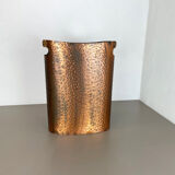 Original Metal Copper and Rattan Hollywood Regency Umbrella Stand Germany, 1950s