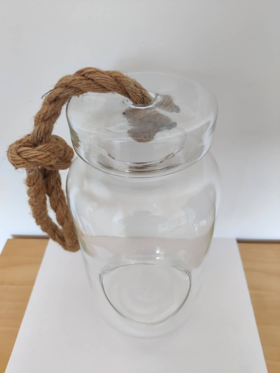Large hanging glass vase