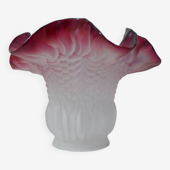 Old pink glass paste tulip