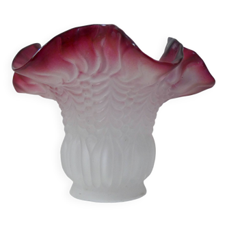 Old pink glass paste tulip