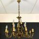 Napoleon III style chandelier in gilded bronze and patinated with putti decorations