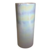 Vase rouleau blanc irisé