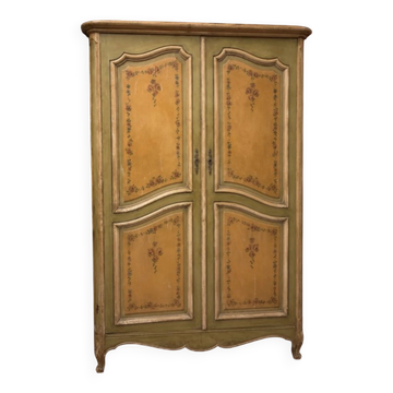 Superb Painted Venetian Wardrobe. Louis XV Style. Vintage Healthy